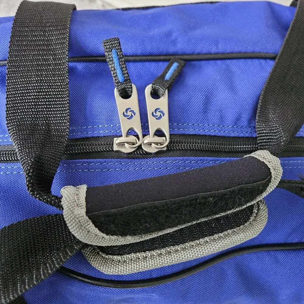 SAMSONITE Blue Carry On Weekend Duffle‎ Bag Luggage Gym Strap w/Shoe Storage